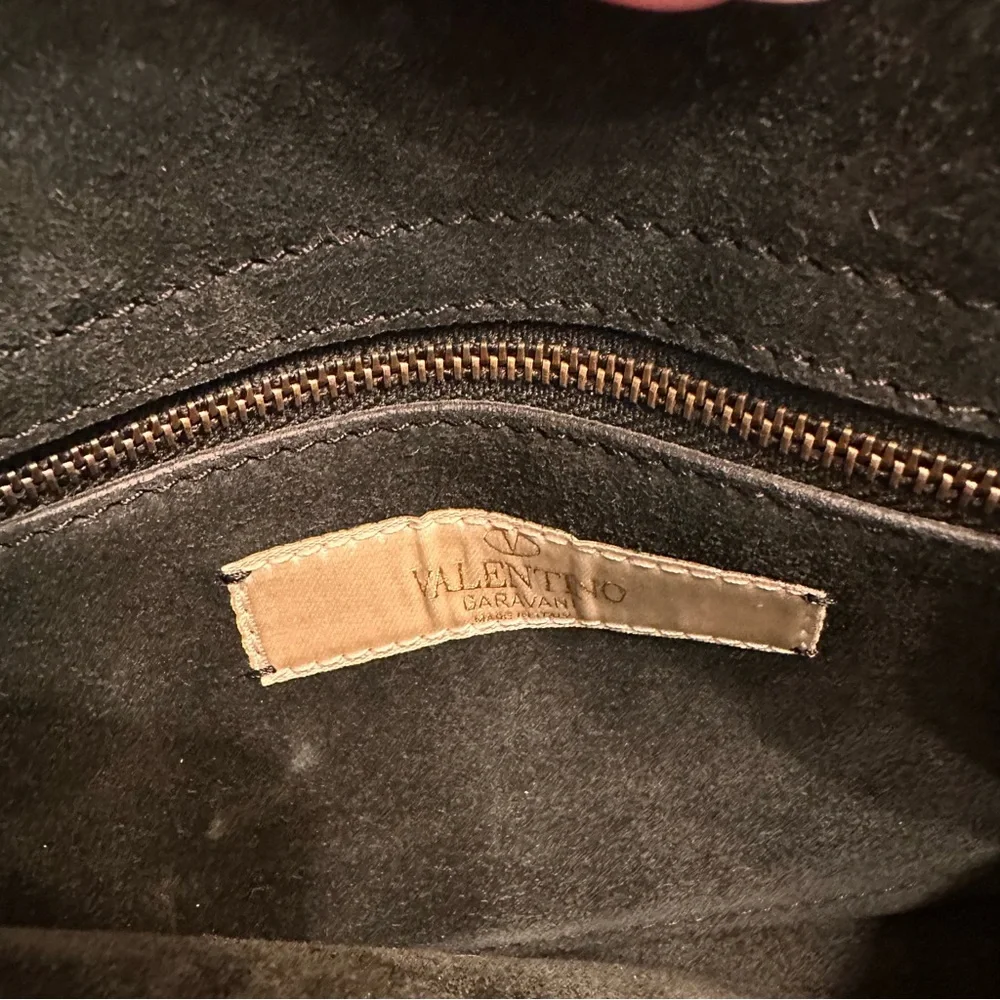 Valentino Garavani Rockstud calfskin leather clutch bag with beaded handle w COA - Picture 6 of 10